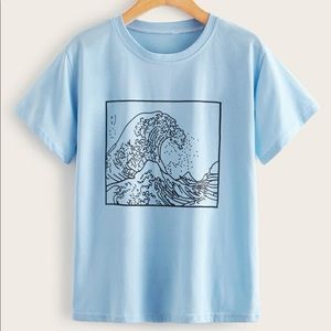 SHEIN Ocean Wave Tee